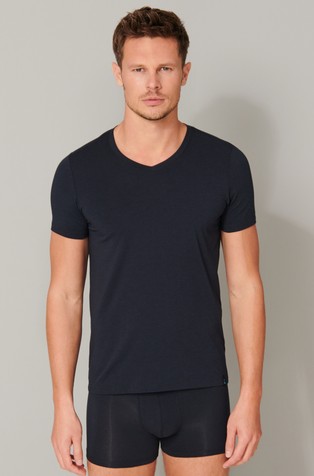 Long Life Soft - Shirt short-sleeve jersey elastic V-neck