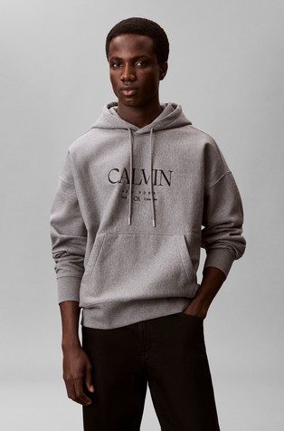 Logo pulover s kapuljačom od mješavine pamuka s flisiranom unutrašnjošću