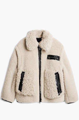 Kratka jakna od kovrčave tkanine