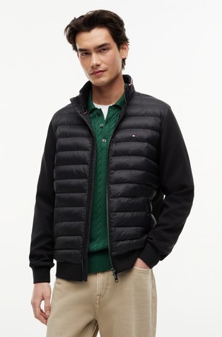 Mixed Texture Tipped Zip-Thru Jacket