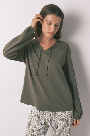 Cotton long sleeve T-shirt