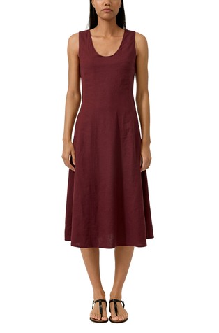 Linen blend midi dress