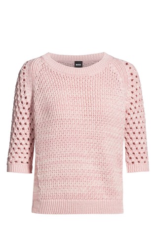 Pleten pulover od mješavine pamuka s različitim strukturama