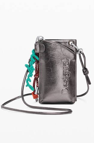 Višenamjenska torbica s metalnim sjajem i 3D-logotipom