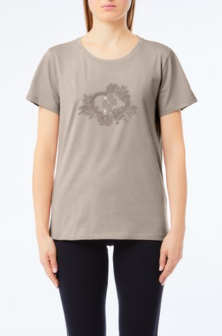 Pamučna majica s ukrasnim kamenčićima i šljokicama