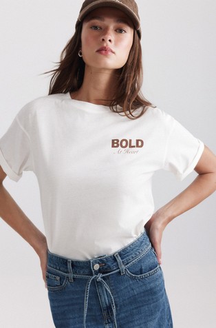 Cotton T-shirt with back print