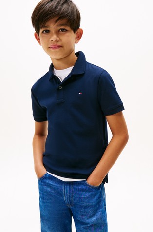Regular fit short-sleeved cotton polo