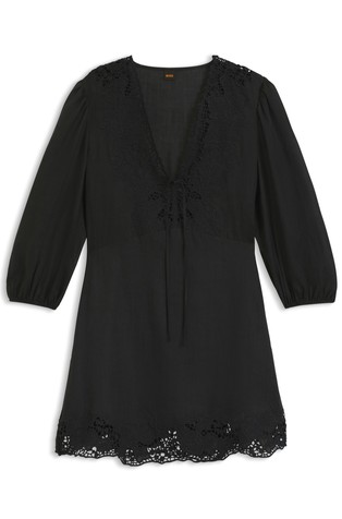 Ramie dress with embroidered details