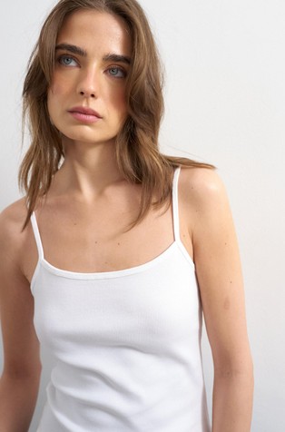 TSREBECCA rib strap vest
