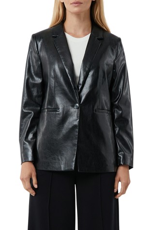 Loose fit sako od umjetne kože