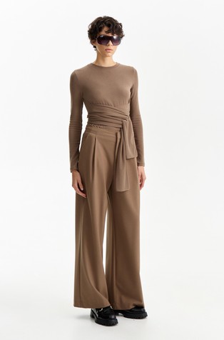 Majica dugih rukava s trakom za vezanje