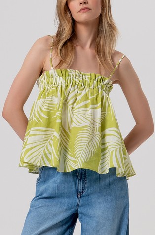 Top s A-krojem i uzorkom lišća
