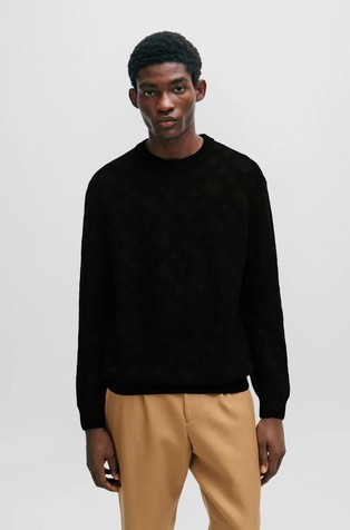 Vuneni pulover s uzorkom monograma