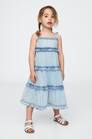 Denim haljina s volanima za djecu djevojčice