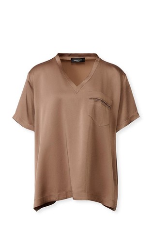 Majica od satenske tkanine s V-izrezom