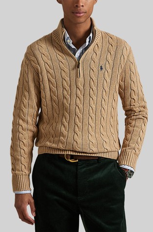 Pleten pulover s djelomičnim patentnim zatvaračem