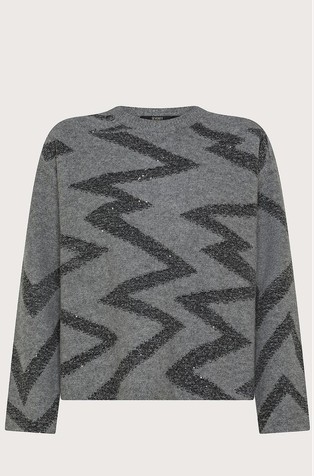 Pleten pulover sa svjetlucavim cik-cak uzorkom