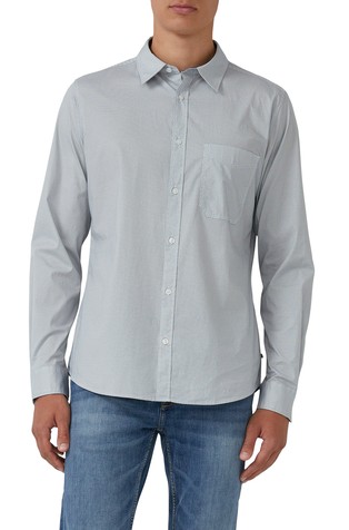 Slim fit finely patterned cotton shirt