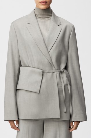 Relaxed fit sako s trakom za vezanje