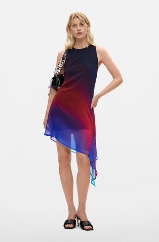 Asymmetric tulle dress