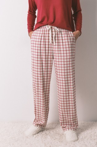 Flanelski donji dio pidžame s kariranim uzorkom