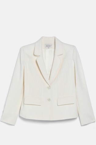 Cropped wool jacket with pleated details