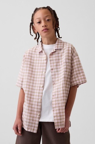 Kids Linen-Cotton Relaxed Vacay Shirt
