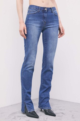 Skinny fit jeans hlače s prorezom na nogavicama
