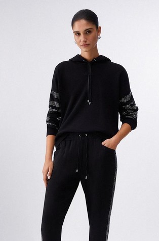 Loose fit pulover od mješavine pamuka s kapuljačom