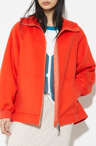 Hooded wool and cashmere jacket