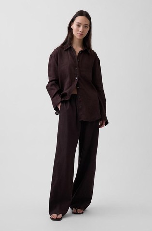 Ženske relaxed fit hlače od mješavine lana