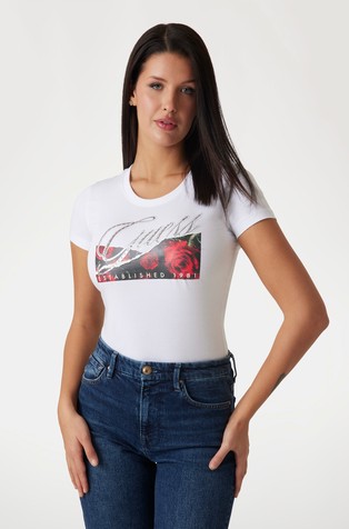 Floral print logo T-shirt