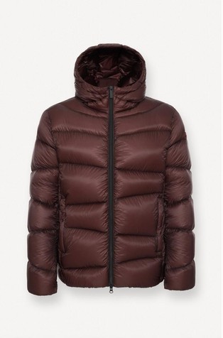 Vodoodbojna jakna punjena paperjem s kapuljačom i valovitim prošivanjem