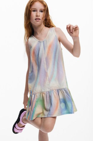 Denim haljina s tie-dye uzorkom