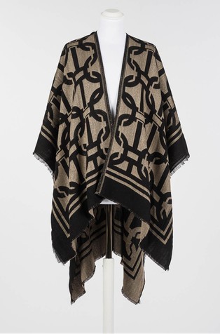 Pončo od mješavine viskoze s logo uzorkom