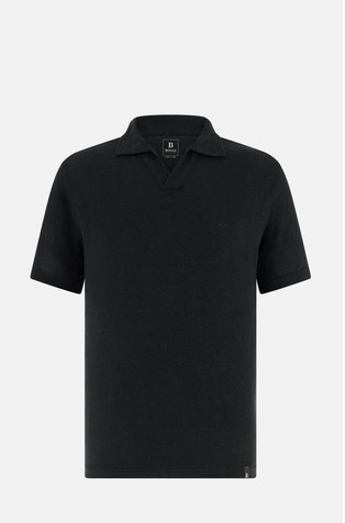Polo majica kratkih rukava od rastezljivog lanenog jerseya
