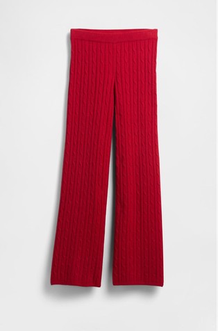 CashSoft Cable-Knit Sweater Pants