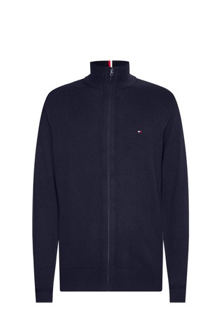 Cotton Cashmere Zip-Thru Cardigan