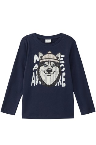 Pamučna majica dugih rukava s motivom od šljokica