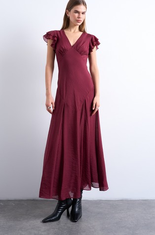 TSSAGA long dress with ruffles on sleeves