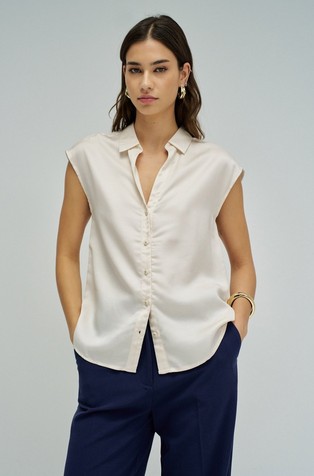 Košulja bez rukava od mješavine viskoze