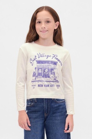 Majica dugih rukava s printom za djevojčice