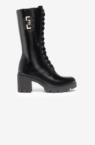 Leather combat boots