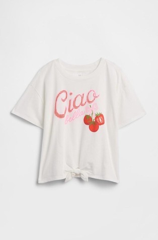 Kids Oversized Knot-Tie Graphic T-Shirt