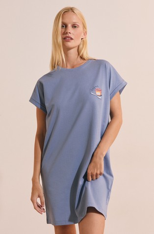 Brioche cotton nightgown