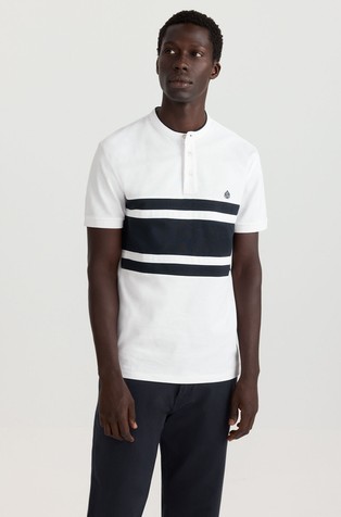 Slim fit polo majica s mandarin ovratnikom i raznobojnim blokovima