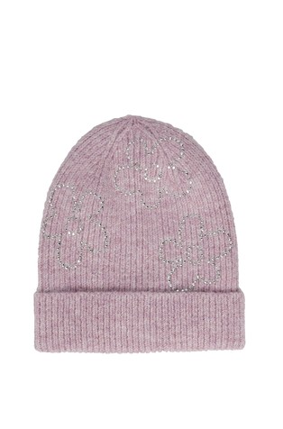 Pletena kapa s cvjetovima od ukrasnih kamenčića