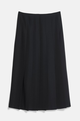 Flared crepe skirt with pleats