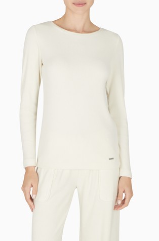 Rebrasta majica dugih rukava od mješavine viskoze