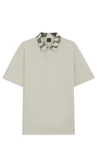 Relaxed fit polo majica sa žakard ovratnikom s uzorkom